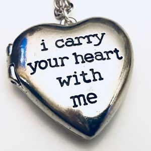 i carry your heart with me Heart Locket Necklace